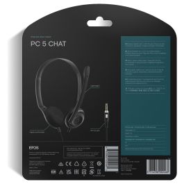 EPOS SENNHEISER Auriculares Epos Sennheiser Pc 5 Chat 1000445 con Micrófono Supresión de Ruido, Sonido Estéreo, Diadema, Alámbrico, Negro