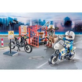 PLAYMOBIL 71381 Starter Pack Policía - City Action - Con un policía, un bandido, motos y accesorios - A partir de 4 años