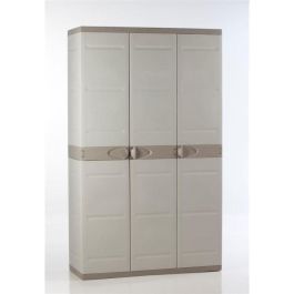TITANIUM PLASTIKEN Armario 3 puertas con baldas + armario l105 x p44 x h176 cm Beige y Taupe Gama TITANIUM Interior / Exterior TITANIUM PLASTIKEN Armario 3 puertas con baldas + armario l105 x p44 x h176 cm Beige y Taupe Gama TITANIUM Interior / Exterior