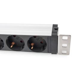 Digitus Regleta de Enchufes PDU 1U 5x Tipo F con Protección Sobrecarga, Filtro de Red y Conmutador 16A 230V