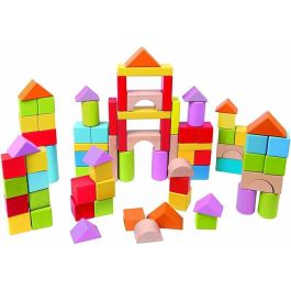 Hape Puzzle de Madera de Haya, 101 Piezas, con Bloques, Medidas 27x22x13cm, Edad Mínima 12 Meses