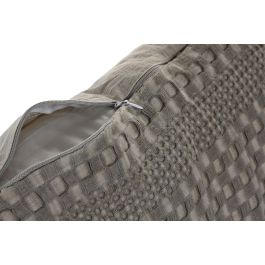 DKD Home Decor 2 c25 Cojín Boho Gris 60x60 cm 2 Unidades Poliéster con Cremallera Lavado a la Piedra