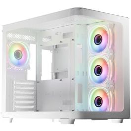 LC-Power LC-8001W-ON Midi Tower Gaming Pro-Storm Light Blanco ATX Vidrio Templado con Iluminación RGB