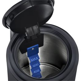 WMF 0413140071 KÜCHENminis Hervidor de Agua 0.8L 1800W Negro, Acero Inoxidable, Indicador de Nivel, Protección sobrecalentamiento