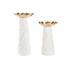DKD Home Decor Jarrones Glam de Metal Blanco y Dorado - Set de 2 unidades 27x59x27 cm Precio: 140.68999967. SKU: B1GW869JTF