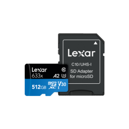 Tarjeta de Memoria Micro SD con Adaptador Lexar 633x 512 GB