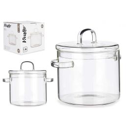 Olla de Borosilicato Vivalto 1800 ml, 15.4x16.8x20.5 cm, Transparente, Apto Horno y Microondas (6 Unidades) Precio: 91.50000035. SKU: S3610116