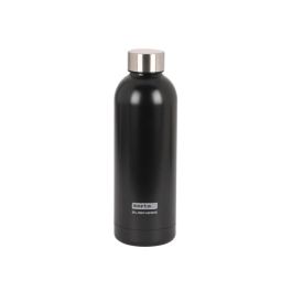 Botella Portaliquido Safta 500 mL Termo Acero Inoxidable Azul-Gris-Negro 225x70 mm