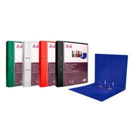 Liderpapel Carpeta Canguro 2 Anillas 40 mm Mixtas Polipropileno DIN A4 Azul Translúcido
