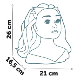 Smoby 3032160111477 Cabezal de Peinado Rubio con 19 Accesorios Realistas y Labios Sensibles al Calor