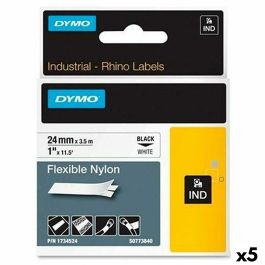 Cinta Laminada para Rotuladoras Dymo Rhino Negro Blanco (5 Unidades) Precio: 129.49999953. SKU: S8424172