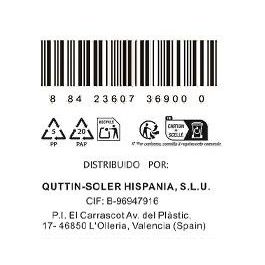 Quttin Cuchillo Santoku de Cocina con Alveolos Serie Kasual 17 cm (24 Unidades)