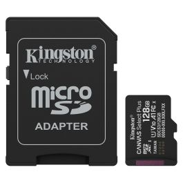 Kingston Tarjeta microSDXC Canvas Select Plus 128GB SDCS3/128GB Clase 10 UHS-I A1 150MB/s con Adaptador