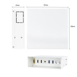 Ewent Caja de Conexiones Multimedia EW1555 - VGA, 2xHDMI, Audio, USB, RJ45, Blanco