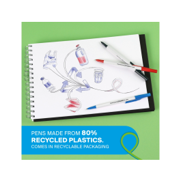 Papermate Kilométrico Bolígrafo Punta 1 mm Plástico Reciclado 80% Color Azul Caja 50 Unidades