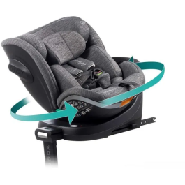 Babyauto BAB8435593702482 Silla de Coche I-Size Giratoria 360° ISOFIX ECE R129 Gris 0-36 kg Nacimiento 12 Años