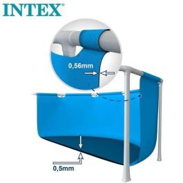 Intex Piscina Frame Rectangular 450x220x84 cm con Bomba Filtradora. Capacidad 7127 Litros y Estructura PVC/Metal.