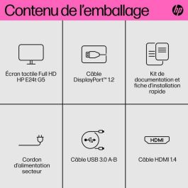 HP E24t G5 - Monitor de 23.8" Full HD (1920x1080) IPS con HDMI, DisplayPort y Función Pivot