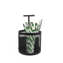 Inde Organizador de Menaje de Mesa de Metal Redondo My Bar para Cubiertos y Servilletas - 13.9 cm Ancho (8 Unidades)