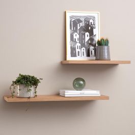 Day Estante Flotante 38x20x1,8 cm MDF Efecto Madera Soporte Metal