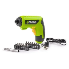 Fieldmann FIE8590669366415 Atornillador a Batería 3,6 V 1500 mAh 15 Accesorios Verde