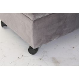 DKD Home Decor Descalzadora Baúl Glam Viridian Verde Azulado Gris Poliéster Álamo 39.5x70x24.5 cm Altura Asiento 24.5 cm Soporta 140 kg (2 Unidades)