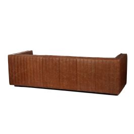 DKD Home Decor 2c24 Sofá Urban Piel Cognac 4 Plazas 246.5 x 92 x 73 cm