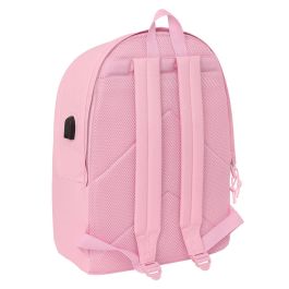 Safta Mochila Doble para Portátil 15,6" + USB Real Madrid Chica Rosa 31x44x18 cm