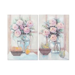 DKD Home Decor Cuadro Tradicional Decorativo Floral de Lienzo y MDF, Multicolor, 90x60 cm (Set de 2 Unidades) Precio: 19.32612. SKU: B1E2E32JL5