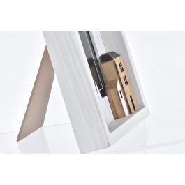 DKD Home Decor Marco de Foto 10x15 cm Blanco y Marrón de Madera y Cristal Colección Urban Casitas (2 Unidades)