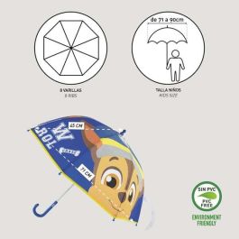 Cerdá Paraguas de Apertura Manual para Niños, Fabricado en EVA con Diseño de Paw Patrol, 45 cm de Diámetro, Color Azul. Ideal para 3-12 Años