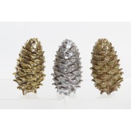 DKD Home Decor Figura de Navidad Tradicional con Piña, Resina Dorado Plateado, 7.5x7.5x13 cm, Pack 3 Unidades Precio: 6.98412. SKU: B1EZ6NYQE4