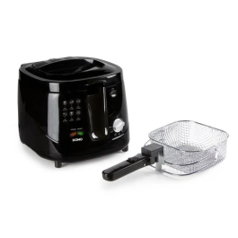 Domo DO461FR Classic Freidora Eléctrica - Negro, 2.5L, 1800W, Cool Touch, Termostato Ajustable