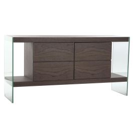Aparador DKD Home Decor Marrón Transparente Cristal Nogal Madera MDF 160 x 45 x 80 cm Precio: 379.89000038. SKU: B15NKP9GNY