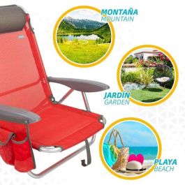 Silla playa plegable aluminio 4 posiciones menorca 51x45x76 cm con cojin y bolso. Silla playa plegable aluminio 4 posiciones menorca 51x45x76 cm con cojin y bolso.
