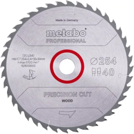 Metabo 1685401309711 Hoja de Sierra Circular Profesional Precision Cut Wood HW/CT 254x30, 40 WZ 20° Precio: 76.4999994. SKU: B13P8242X8
