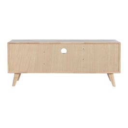 DKD Home Decor Mueble TV Scandi Natural 120 x 48 x 30 cm Rubberwood y Ratán