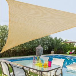 Velas de sombra Toldo 3,5 x 3,5 m Beige Polietileno 350 x 350 x 0,5 cm