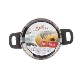 Cacerola inducción 18 cm con tapa de cristal Kinvara - Acero inoxidable, 1.8 l (6 Unidades) Cacerola inducción 18 cm con tapa de cristal Kinvara - Acero inoxidable, 1.8 l (6 Unidades)