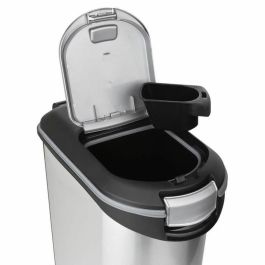 Curver Contenedor de croquetas 20kg de polipropileno alta calidad con cierre hermético para frescura, doble abertura, aspecto metálico gris Curver Contenedor de croquetas 20kg de polipropileno alta calidad con cierre hermético para frescura, doble abertura, aspecto metálico gris
