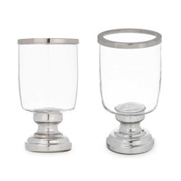 Portavelas Copa Mediana Plateada Giftdecor 13x23.5x13 cm Cristal y Acero (6 Unidades) Precio: 40.68999979. SKU: B13QQNG5AC