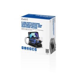 Ewent EW1335 Cargador USB multipuerto 130W con 4x USB-C PD 3.0 (65W/30W) y 2x USB-A QC 3.0 para móvil, tablet, portátil