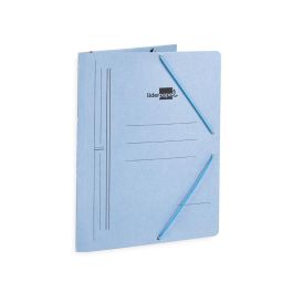 Carpeta Liderpapel Gomas Folio 3 Solapas Carton Pintado Azul