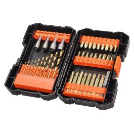 Black+Decker Juego de 41 piezas de puntas y brocas de titanio para atornillar y taladrar Precio: 18.49999976. SKU: B15FZKWAZK