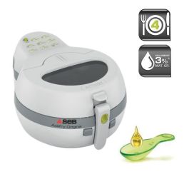 SEB FZ712100 Actifry Electric Fatter sin aceite, 3% de materia grasa, 1 kg de tanque extraíble, 4 personas, hecha en Francia, blanco