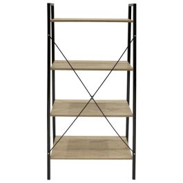 Home Deco Factory Estantería Loka 4 baldas madera contrachapada y metal 60x32,5 cm altura 148 cm