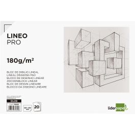 Bloc Dibujo Liderpapel Lineal Encolado 230x325 mm 20 Hojas 180 gr-M2 Con Recuadro