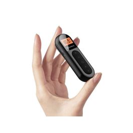 Sandberg Radio FM de Bolsillo Ultracompacta Recargable con Clip y Auriculares Incluidos para Deportes, Camping y Emergencias