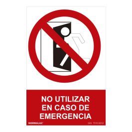 Normaluz Señal prohibido "no utilizar en caso de emergencia" PVC 0.7mm 30x40cm