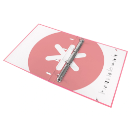 Antartik Carpeta con recambio A4, cuadro 5mm, forrada, 4 anillas 25mm redondas, color coral, 100 hojas 100g